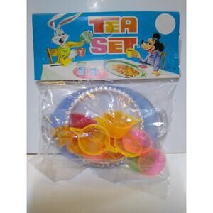 Mickey Mouse Bugs Bunny 1951 Plastic Toy Set Hong Kong NOS Non Punched Header